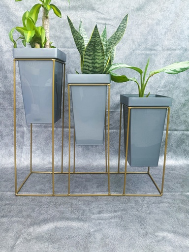 Base Dorada Triple Matera Conica Gris